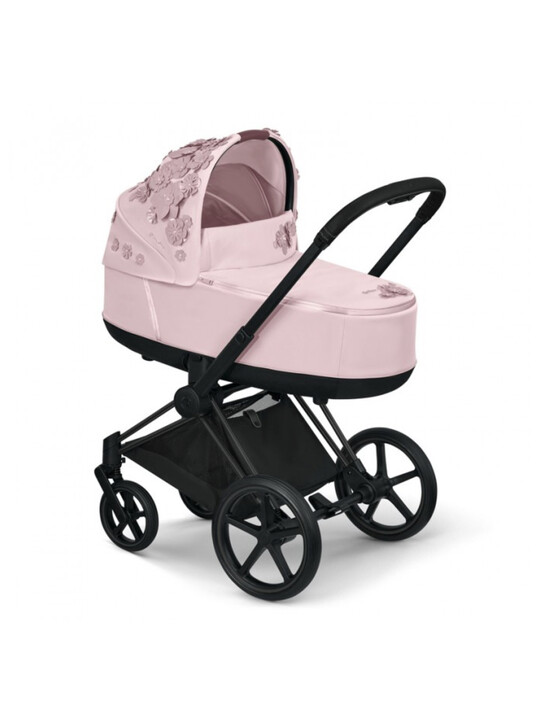 Cybex PRIAM Simply Flowers Pink Lux Carry Cot with Matt Black Frame image number 1